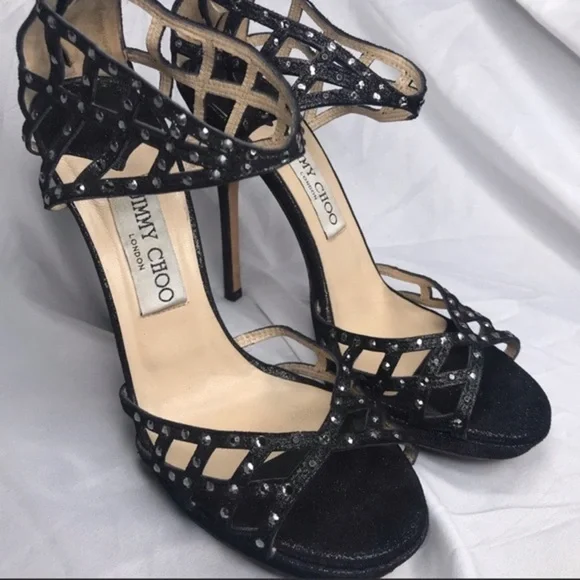Jimmy Choo Cage Rhinestone Stilettos